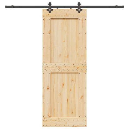 vidaXL Sliding Door NARVIK Natural and Black 85 x 210 cm (213.5 cm)