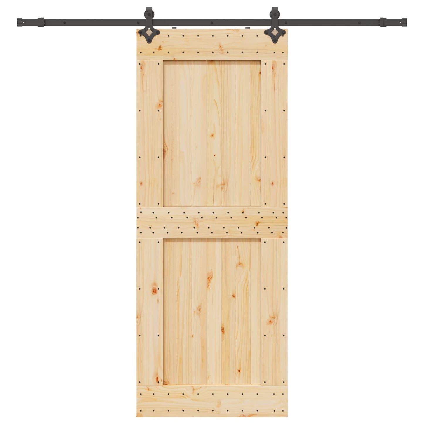 vidaXL Sliding Door NARVIK Natural and Black 90 x 210 cm (213.5 cm)