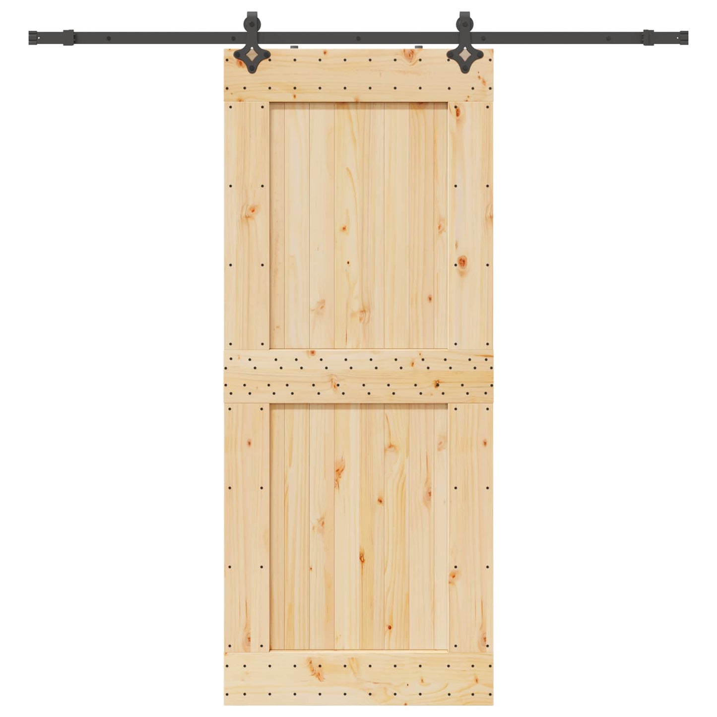 vidaXL Sliding Door NARVIK Natural and Black 95 x 210 cm (213.5 cm)