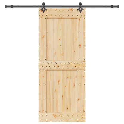 vidaXL Sliding Door NARVIK Natural and Black 95 x 210 cm (213.5 cm)