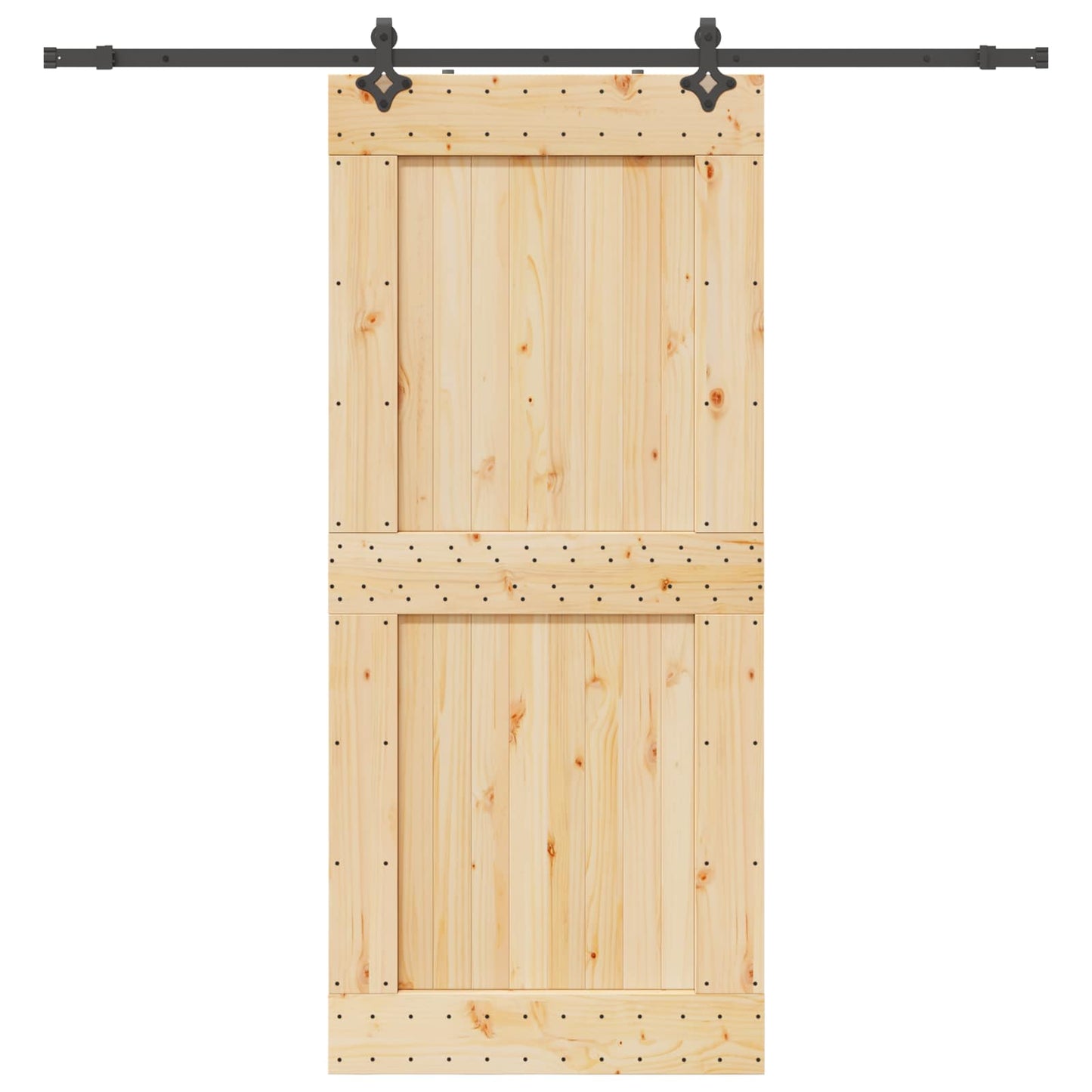 vidaXL Sliding Door NARVIK Natural and Black 100 x 210 cm (213.5 cm)
