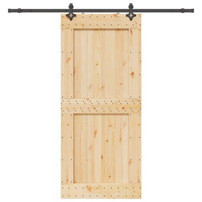 vidaXL Sliding Door NARVIK Natural and Black 100 x 210 cm (213.5 cm)