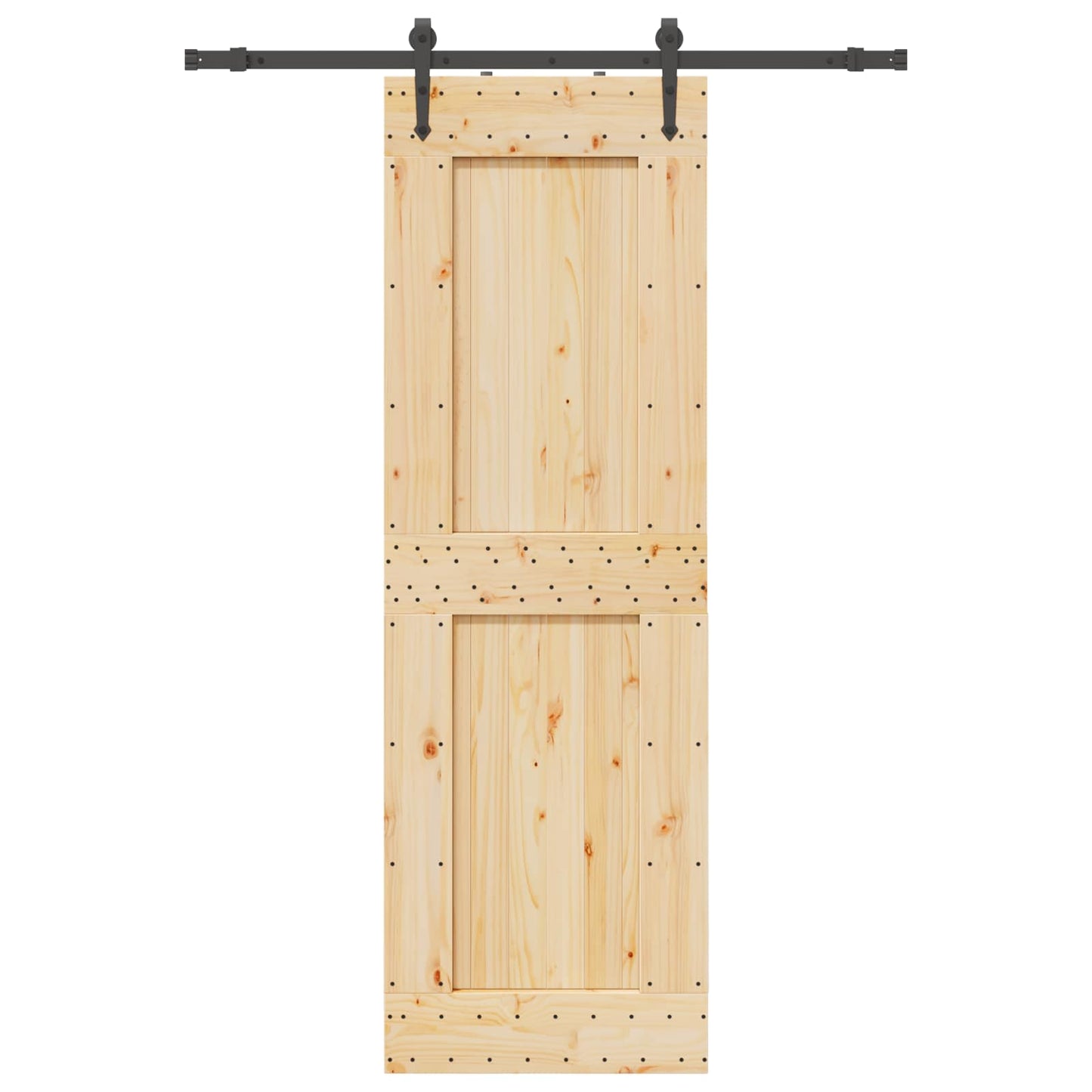 vidaXL Sliding Door NARVIK Natural and Black 70 x 210 cm (152.5 cm)
