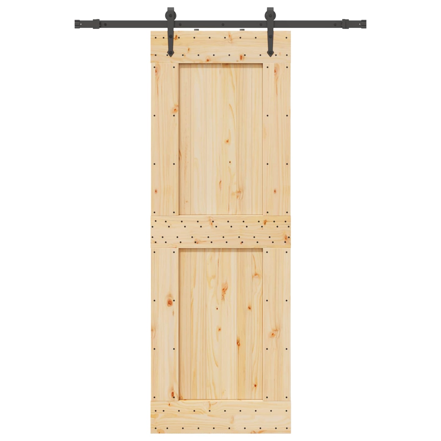 vidaXL Sliding Door NARVIK Natural and Black 80 x 210 cm (152.5 cm)
