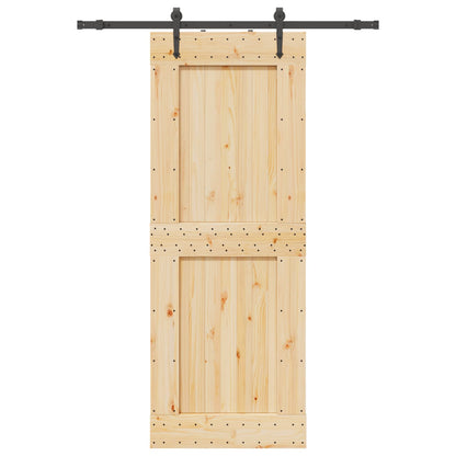 vidaXL Sliding Door NARVIK Natural and Black 85 x 210 cm (152.5 cm)