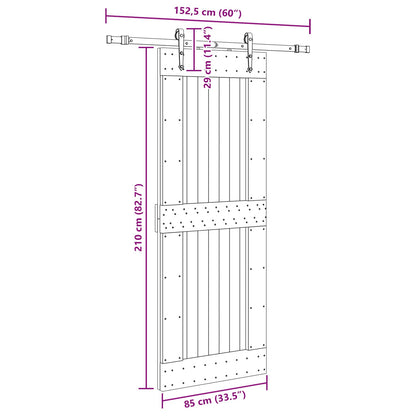 vidaXL Sliding Door NARVIK Natural and Black 85 x 210 cm (152.5 cm)