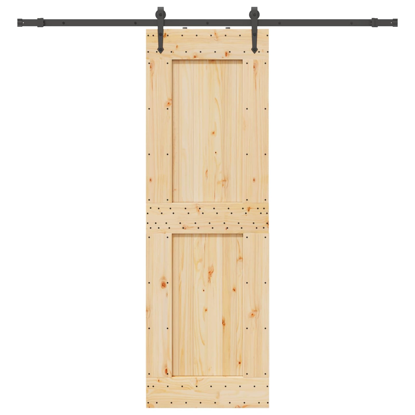 vidaXL Sliding Door NARVIK Natural and Black 70 x 210 cm (213.5 cm)