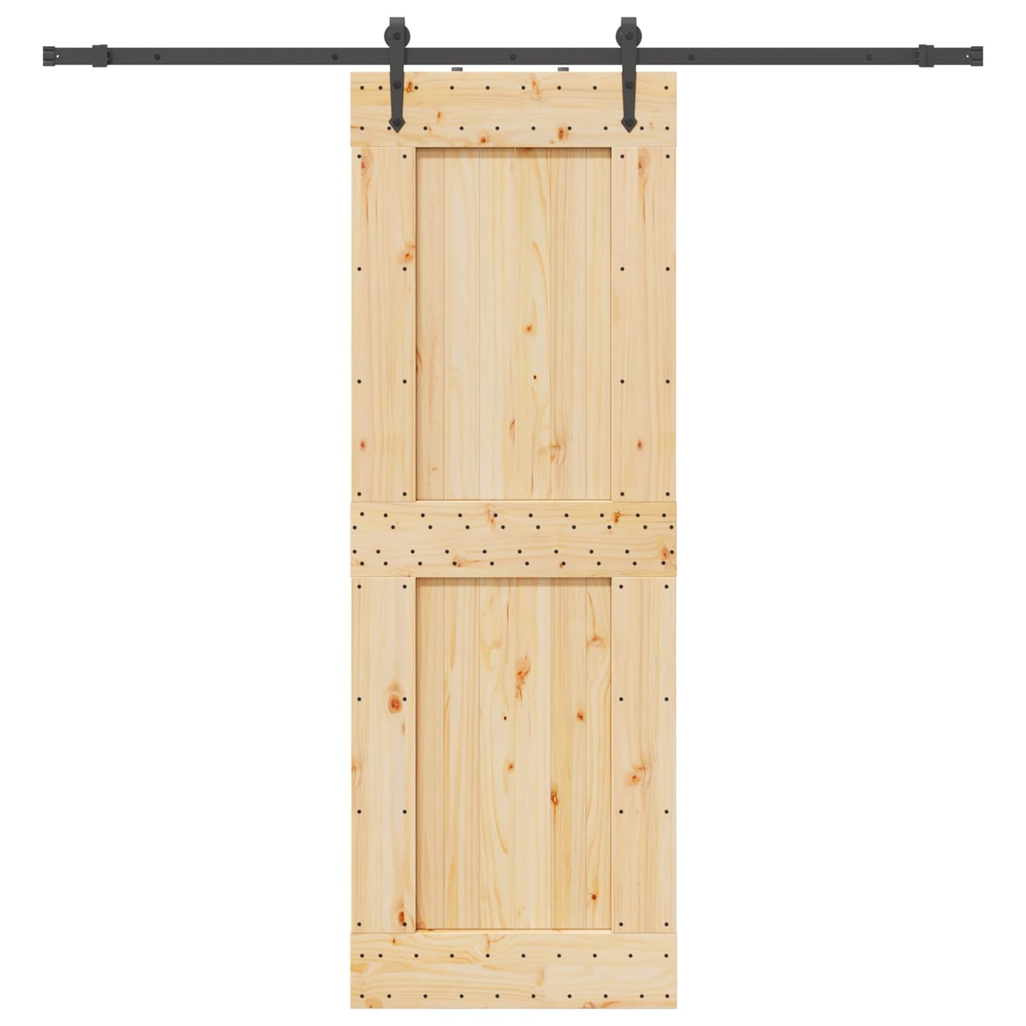 vidaXL Sliding Door NARVIK Natural and Black 80 x 210 cm (213.5 cm)