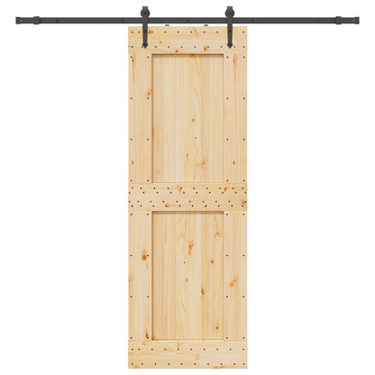 vidaXL Sliding Door NARVIK Natural and Black 80 x 210 cm (213.5 cm)