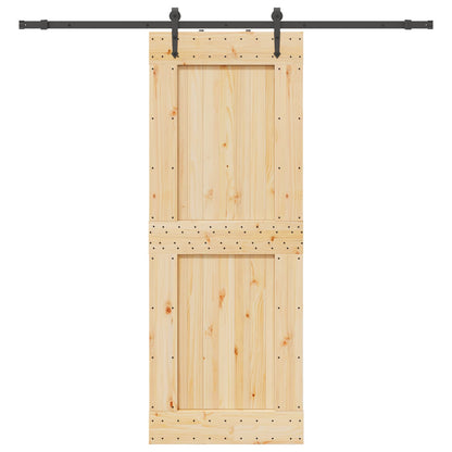 vidaXL Sliding Door NARVIK Natural and Black 85 x 210 cm (213.5 cm)
