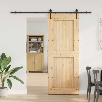 vidaXL Sliding Door NARVIK Natural and Black