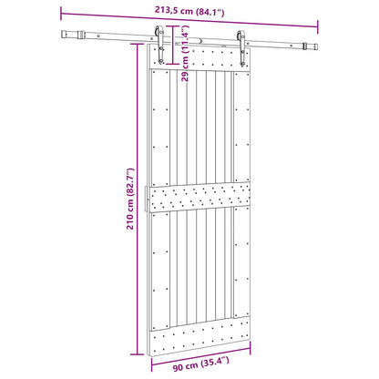 vidaXL Sliding Door NARVIK Natural and Black