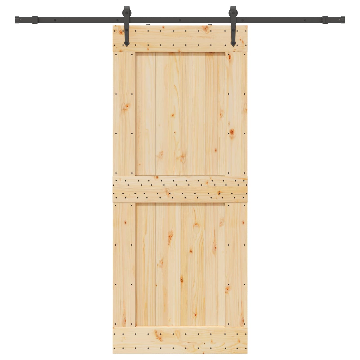 vidaXL Sliding Door NARVIK Natural and Black 95 x 210 cm (213.5 cm)