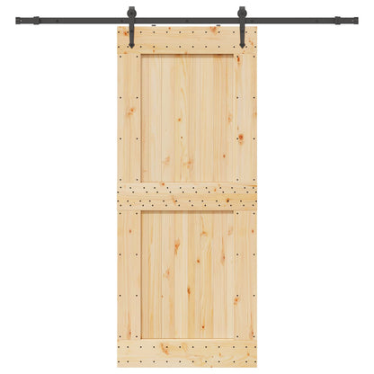 vidaXL Sliding Door NARVIK Natural and Black 95 x 210 cm (213.5 cm)
