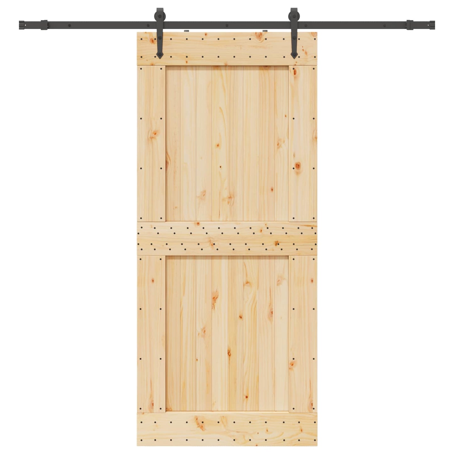 vidaXL Sliding Door NARVIK Natural and Black