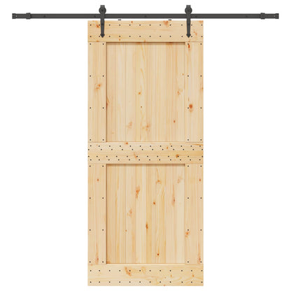vidaXL Sliding Door NARVIK Natural and Black