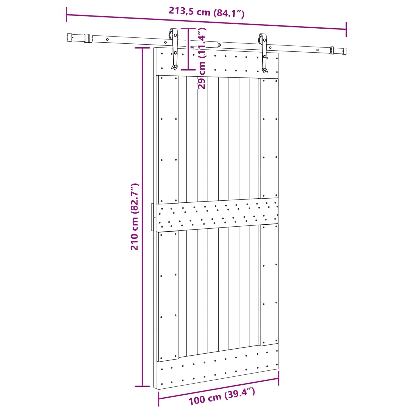 vidaXL Sliding Door NARVIK Natural and Black