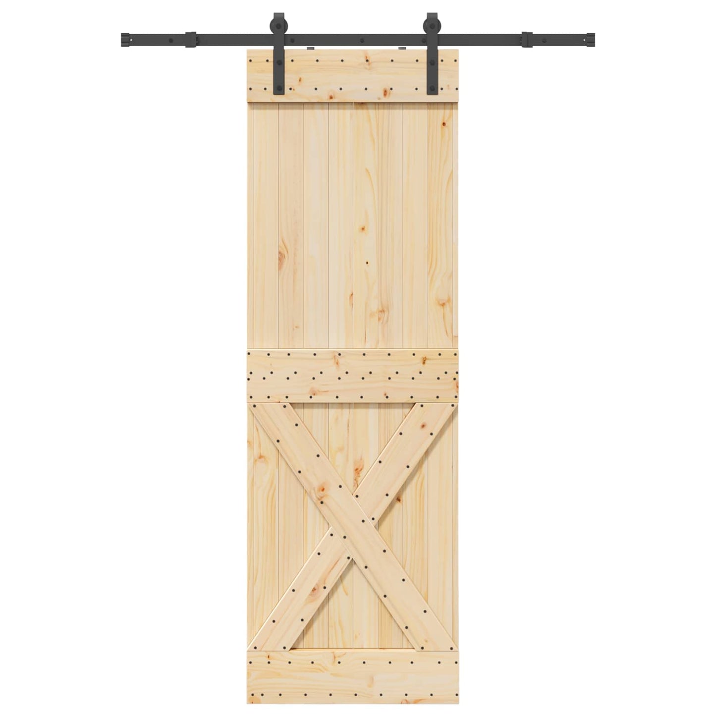 vidaXL Sliding Door NARVIK Natural and Black 70 x 210 cm (152.5 cm)