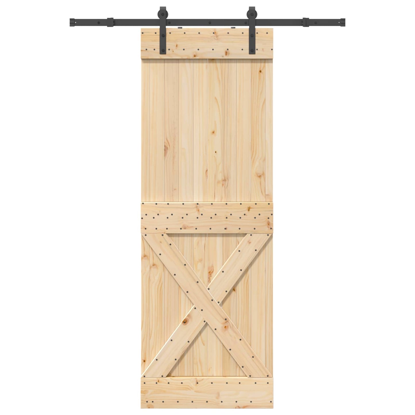 vidaXL Sliding Door NARVIK Natural and Black 80 x 210 cm (152.5 cm)