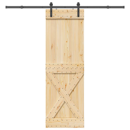 vidaXL Sliding Door NARVIK Natural and Black 70 x 210 cm (213.5 cm)