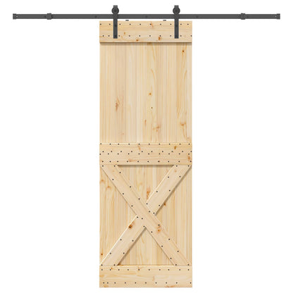 vidaXL Sliding Door NARVIK Natural and Black 80 x 210 cm (213.5 cm)