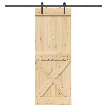 vidaXL Sliding Door NARVIK Natural and Black 85 x 210 cm (213.5 cm)