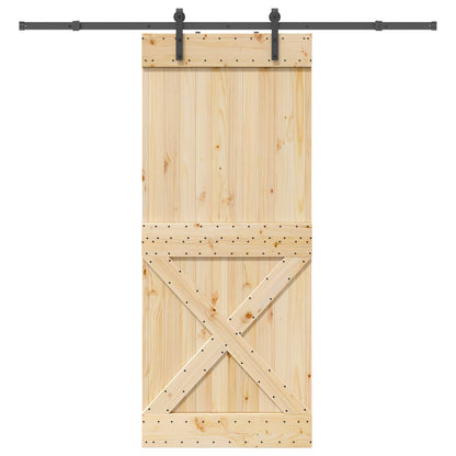 vidaXL Sliding Door NARVIK Natural and Black 90 x 210 cm (213.5 cm)
