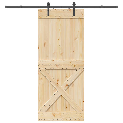 vidaXL Sliding Door NARVIK Natural and Black 95 x 210 cm (213.5 cm)