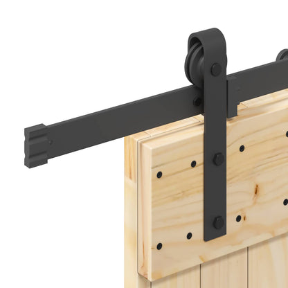 vidaXL Sliding Door NARVIK Natural and Black 100 x 210 cm (213.5 cm)
