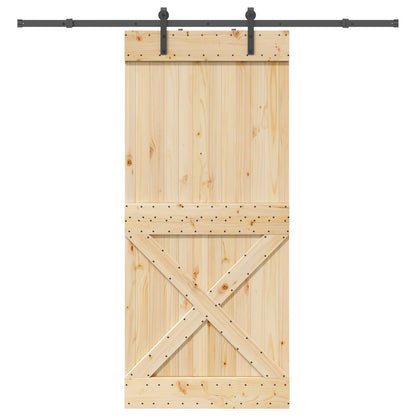 vidaXL Sliding Door NARVIK Natural and Black 100 x 210 cm (213.5 cm)