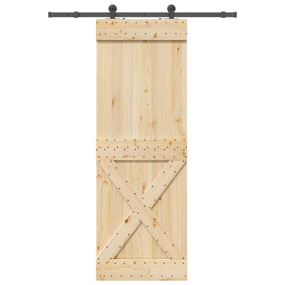 vidaXL Sliding Door NARVIK Natural and Black 80 x 210 cm (152.5 cm)
