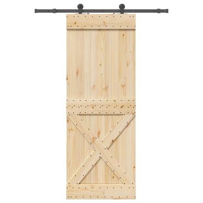 vidaXL Sliding Door NARVIK Natural and Black 85 x 210 cm (152.5 cm)