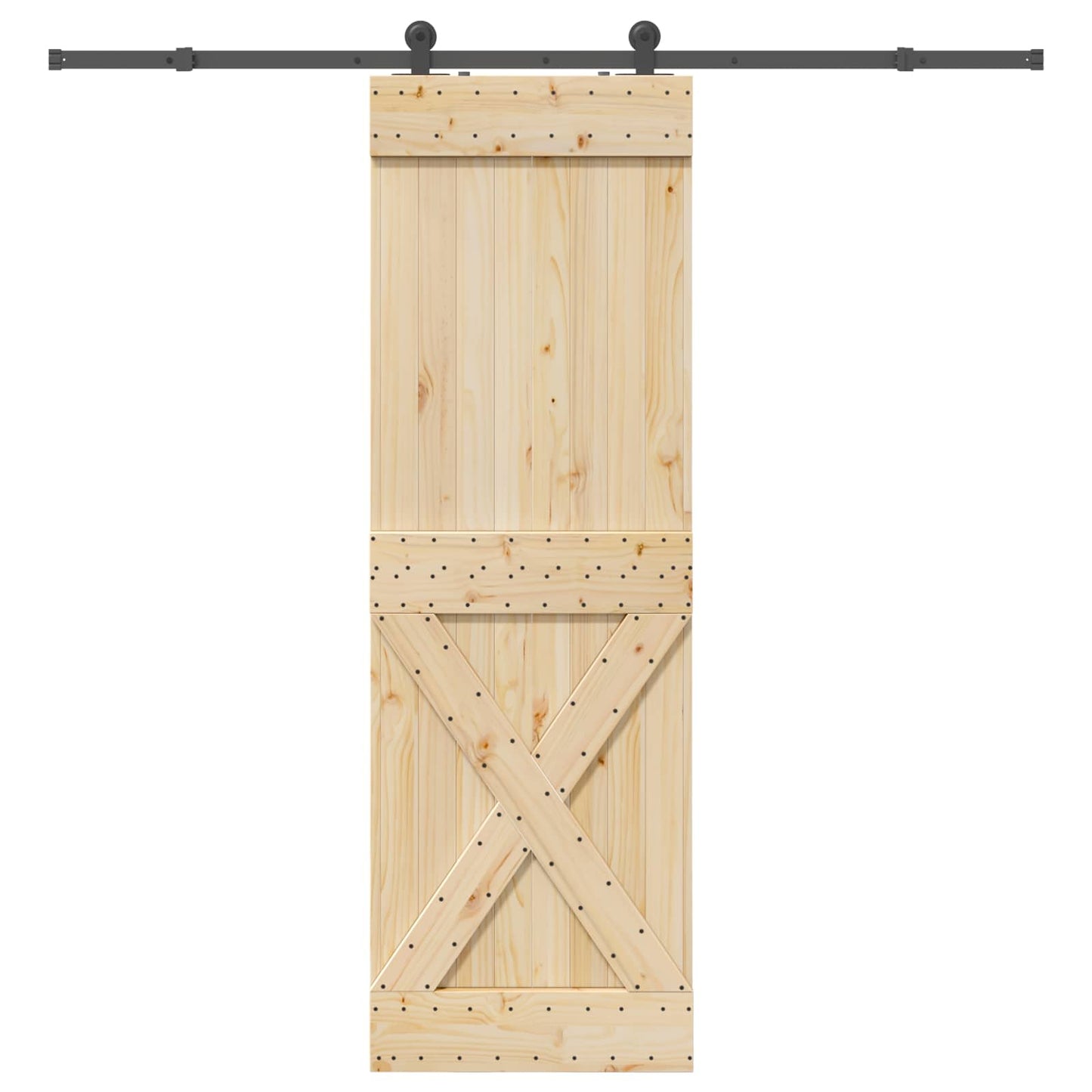 vidaXL Sliding Door NARVIK Natural and Black 70 x 210 cm (213.5 cm)
