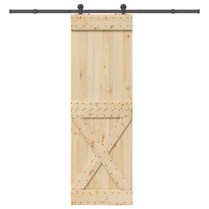 vidaXL Sliding Door NARVIK Natural and Black 70 x 210 cm (213.5 cm)
