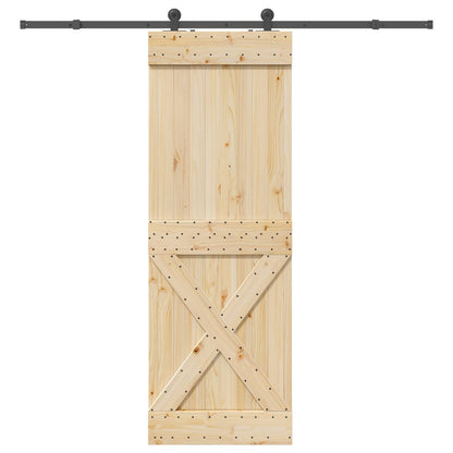 vidaXL Sliding Door NARVIK Natural and Black 80 x 210 cm (213.5 cm)
