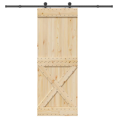 vidaXL Sliding Door NARVIK Natural and Black 85 x 210 cm (213.5 cm)