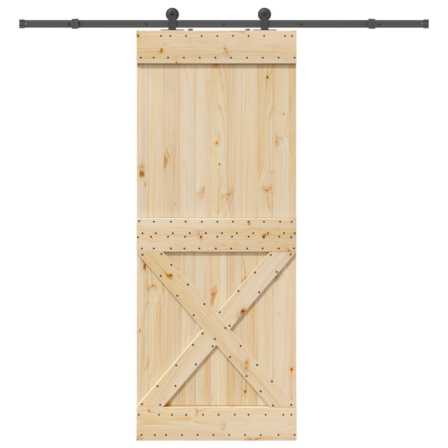 vidaXL Sliding Door NARVIK Natural and Black