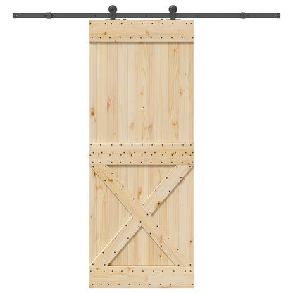 vidaXL Sliding Door NARVIK Natural and Black