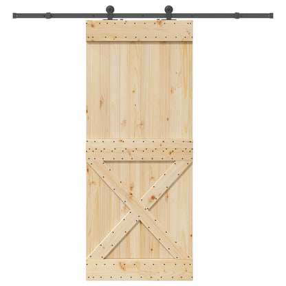 vidaXL Sliding Door NARVIK Natural and Black 95 x 210 cm (213.5 cm)