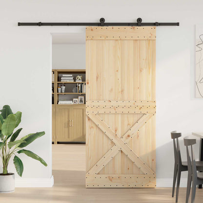 vidaXL Sliding Door NARVIK Natural and Black