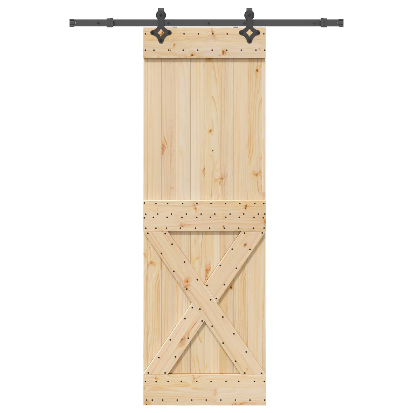 vidaXL Sliding Door NARVIK Natural and Black 70 x 210 cm (152.5 cm)
