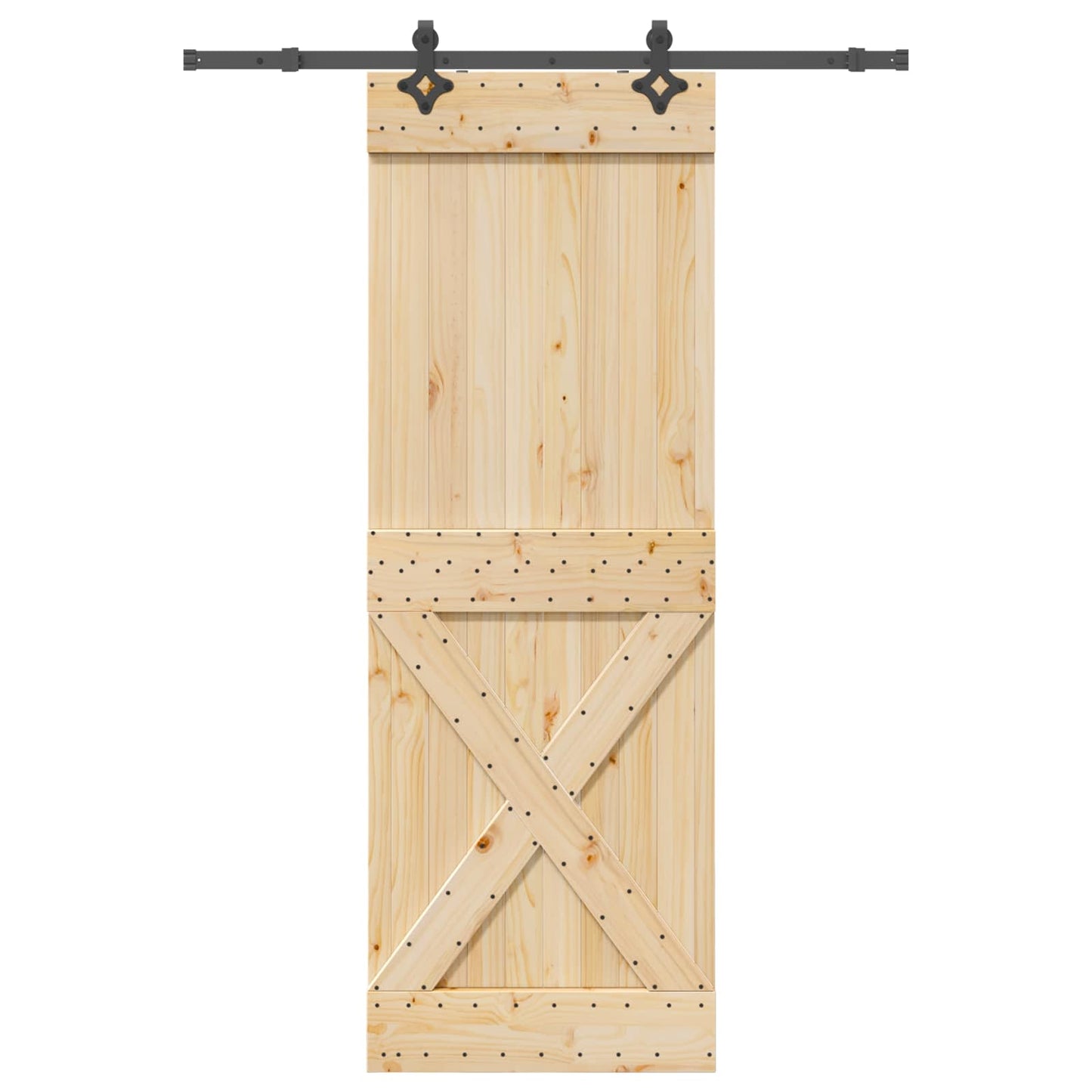 vidaXL Sliding Door NARVIK Natural and Black 80 x 210 cm (152.5 cm)