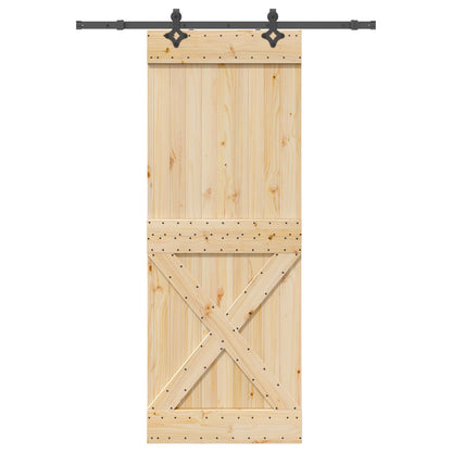 vidaXL Sliding Door NARVIK Natural and Black 85 x 210 cm (152.5 cm)