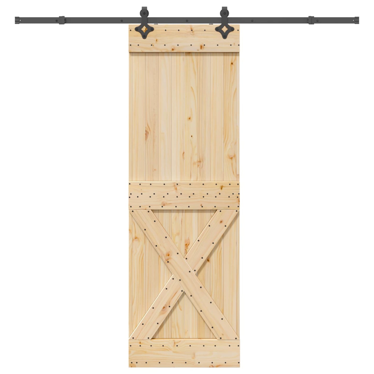 vidaXL Sliding Door NARVIK Natural and Black 70 x 210 cm (213.5 cm)