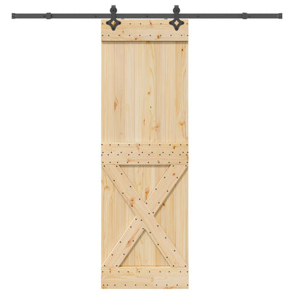 vidaXL Sliding Door NARVIK Natural and Black 70 x 210 cm (213.5 cm)