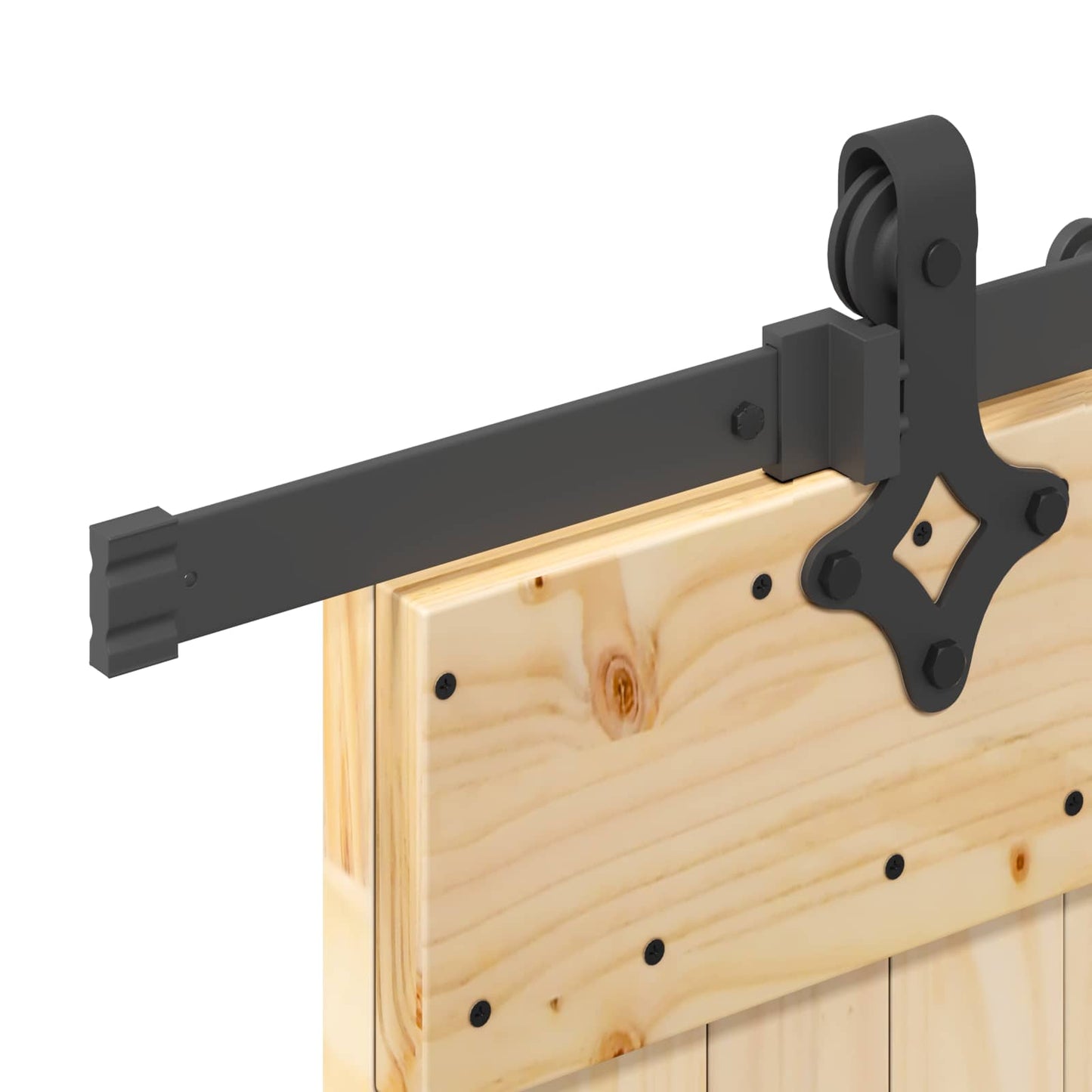 vidaXL Sliding Door NARVIK Natural and Black 85 x 210 cm (213.5 cm)