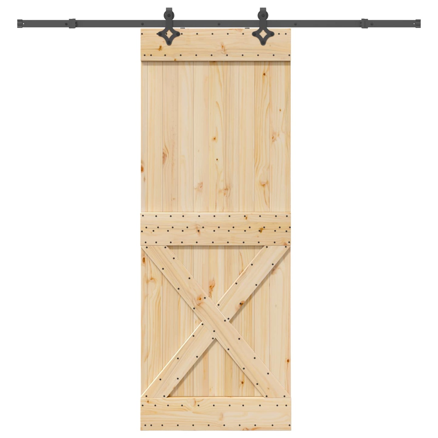 vidaXL Sliding Door NARVIK Natural and Black 85 x 210 cm (213.5 cm)