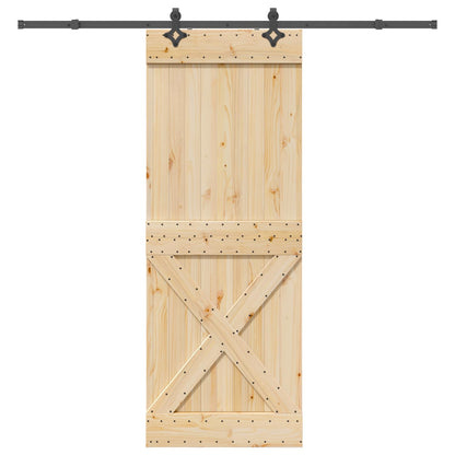 vidaXL Sliding Door NARVIK Natural and Black 85 x 210 cm (213.5 cm)