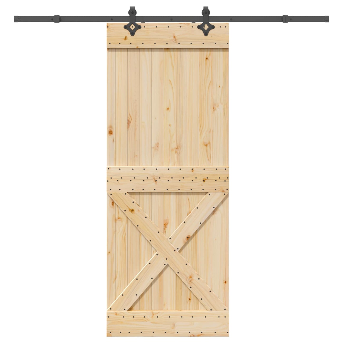 vidaXL Sliding Door NARVIK Natural and Black 90 x 210 cm (213.5 cm)