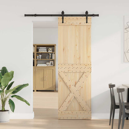 vidaXL Sliding Door NARVIK Natural and Black 70 x 210 cm (152.5 cm)